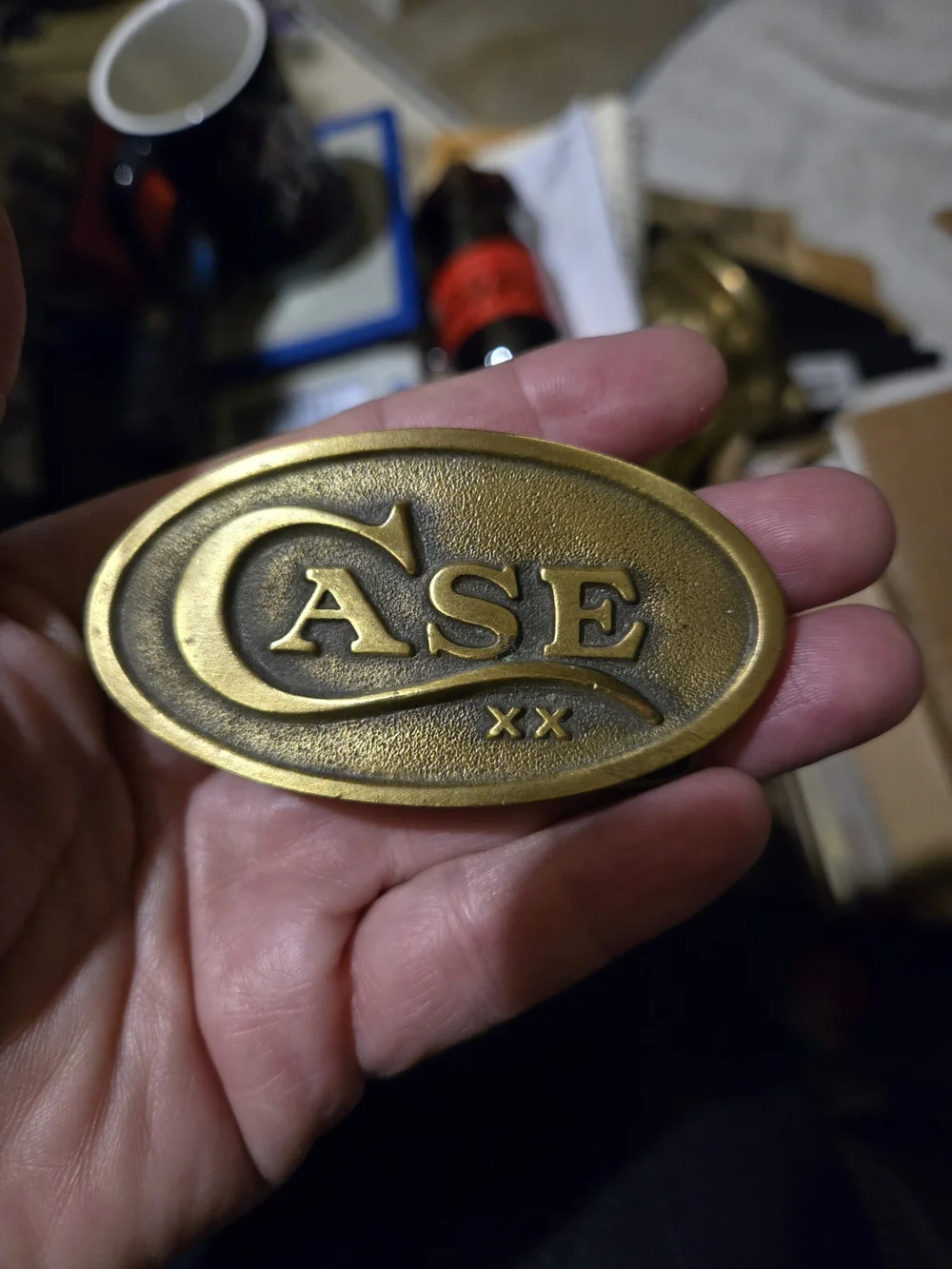 Brass Oval Belt Buckle - Classic Brass Finish